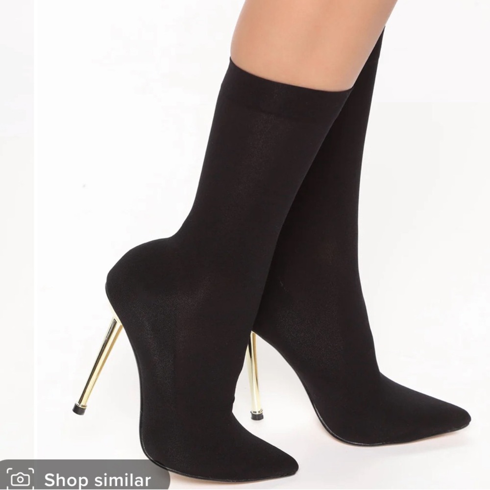 FASHION NOVA jade black high ankle boots